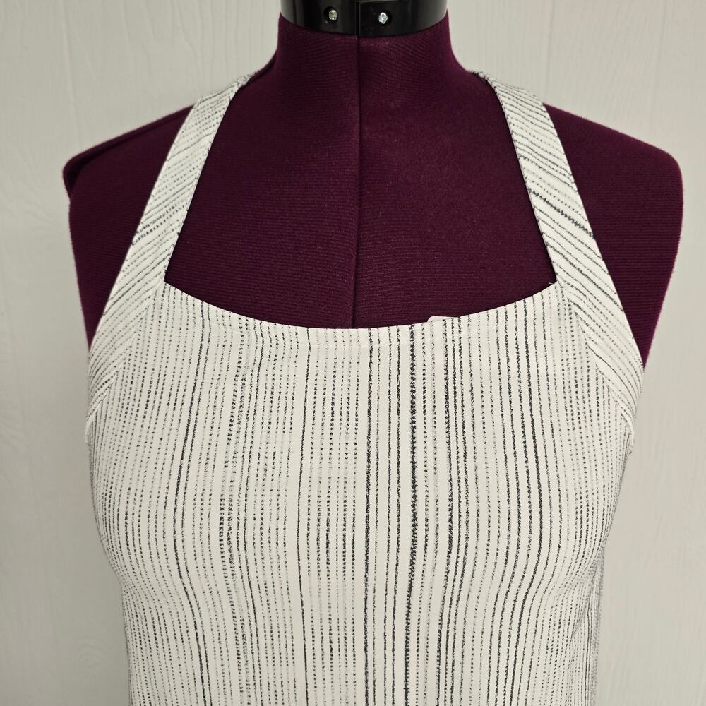Women's Athleta Black & White Striped Criss Cross Back Athletic Tank | Size Med - Picture 5 of 11